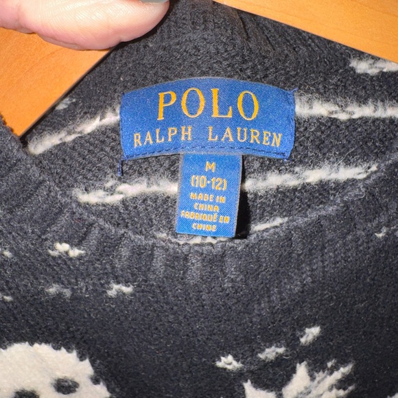 Polo Ralph Lauren Black and Cream Skull Sweater - Picture 2 of 5